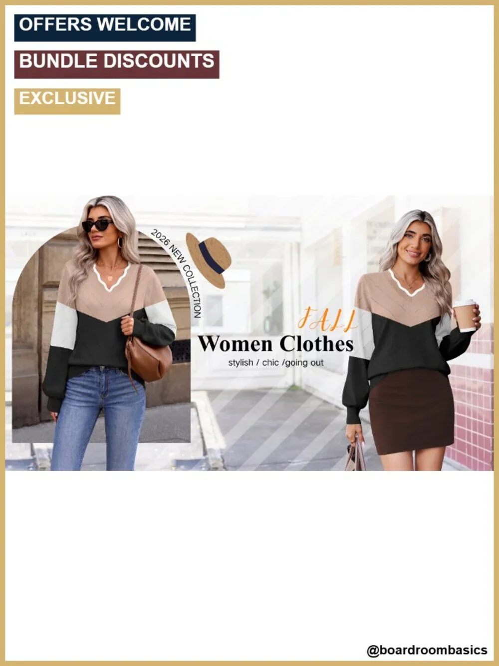 Women's V-Neck Knit Pullover Sweater